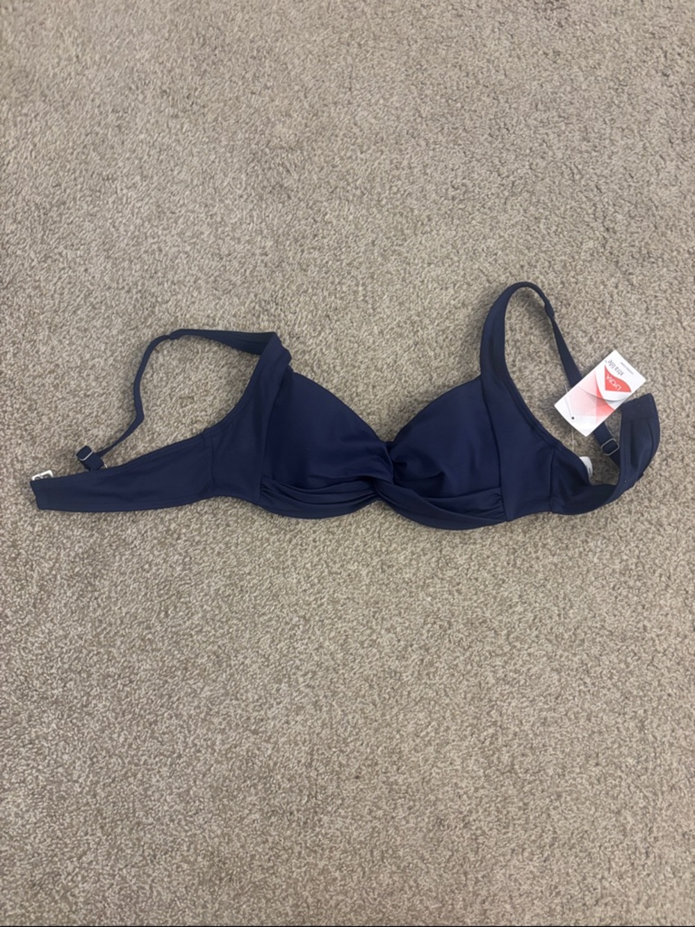 Lands' End Deep Navy Twist-Front Bikini Top